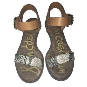 Sam Edelman Trina Block Leather Heeled Sandals